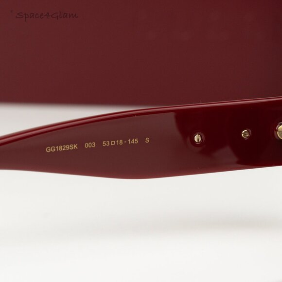 Gucci Women Sunglasses Burgundy Red Oval GG1829SK 003 NEW AUTHENTIC main image 9